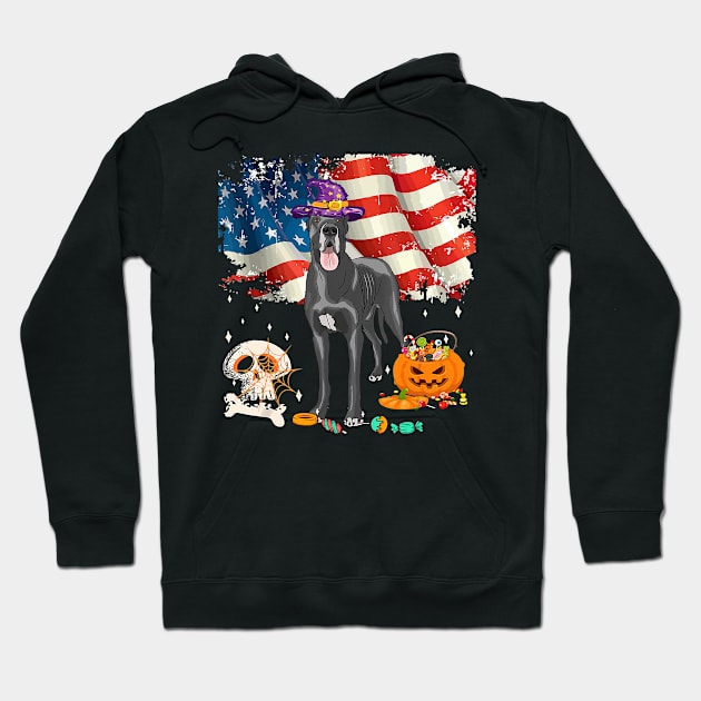 Funny great dane Dog Halloween Costume Gift Flag America Hoodie by frostelsinger